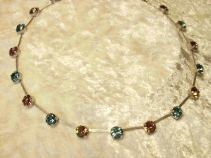 Luxus Kristall Halskette lt. Topaz indian saphire Swarovski Elements