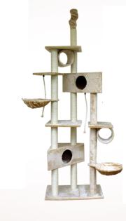 Deckehohen Katzenkratzbaum Katzenbaum beige NEU