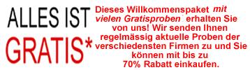 Gratisproben Gutscheine und Rabatte bis zu 70