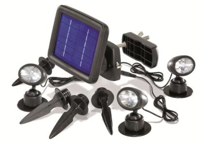 Solar-Strahler Trio mit 9 LEDs und separatem Solar-Modul
