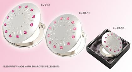 Taschenspiegel aus Metall Serie EL-01 ELENPIPE MADE WITH SWAROVSKI ELEMENTS