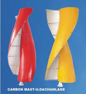 CARBON VERTIKALE WINDANLAGE FÜR WAND / DACH / MAST